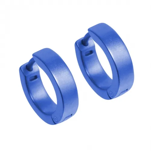 Flat Cuff Full Dark Blue Hoop Earrings